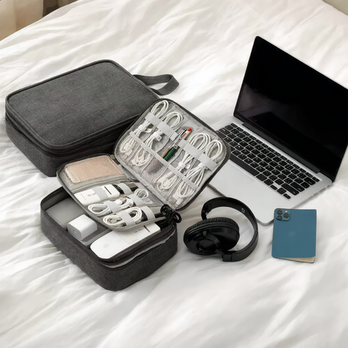 Kit complet rangement câbles ZAK INFORMA : pochette de voyage et clips magnétiques